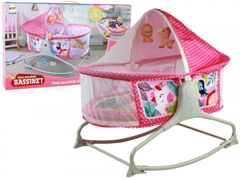 Jucarii Copii - Balansoar multifunctional 2in1 ROZ cu vibratii, sunete si jucarii interactive pentru bebelusi 0-12 luni | bebelul.ro