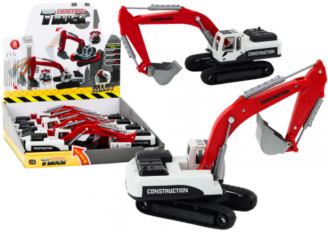 Jucarii Copii - excavator-senile-cupa-metalica-alb-rosu-360grade-Bebelul