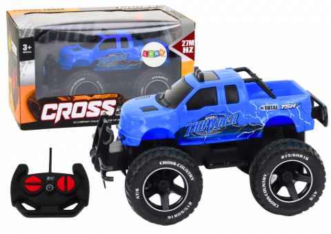 Masinute R/C - masinuta-rc-offroad-1-18-albastru-roti-mari-Bebelul