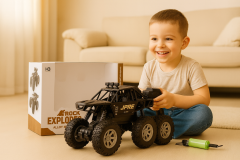 Vehicule si jucarii R/C - ROCK EXPLORER Crawler 6x6 – Mașină off-road 1:18 pentru copii 8+