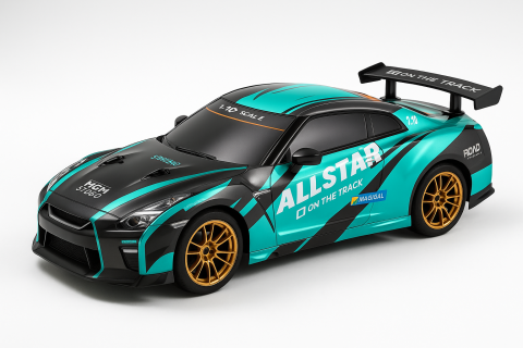 Masina sport cu telecomanda 1:10 TURCOAZ NEGRU viteza 25 km/h [1]