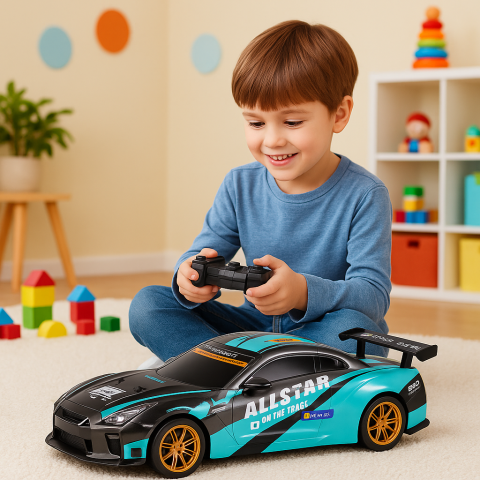 Masinute R/C - Masina sport cu telecomanda 1:10 TURCOAZ NEGRU viteza 25 km/h