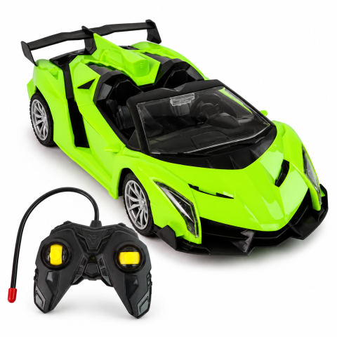 Masinute R/C - Masina sport cu telecomanda R/C 1:18, 27 MHz, anvelope din cauciuc, 22 cm, 6 ani+, verde