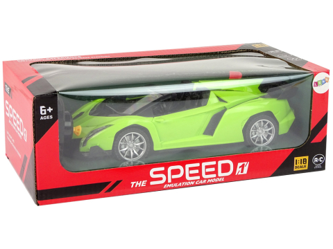 Masina sport cu telecomanda R/C 1:18 Verde, 27 MHz, anvelope cauciuc, 22 cm (6+ ani) [5]