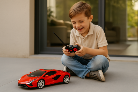 Masina Sport cu Telecomanda RC 1:18 Rosie [1]