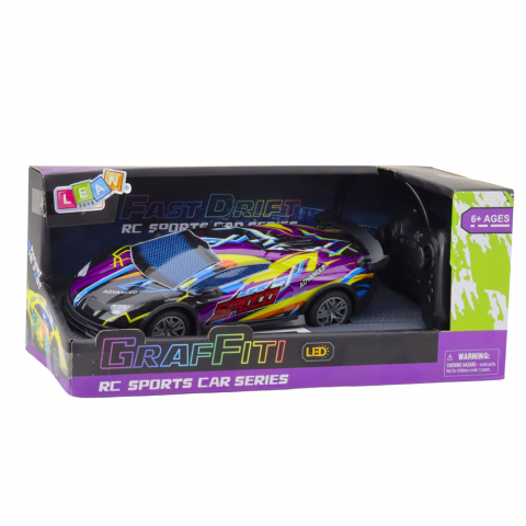 Mașină sport cu telecomandă RC, lumini LED violet, 1:22 [4]