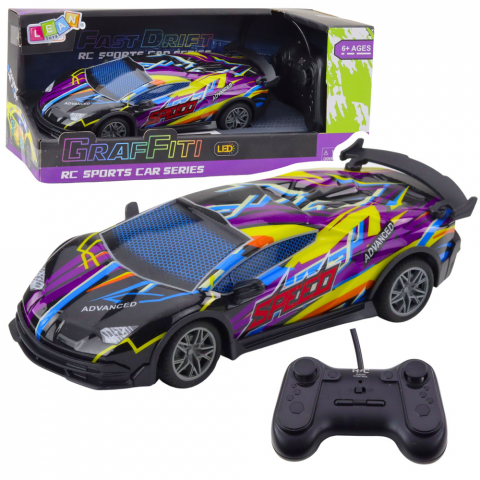 Masinute R/C - Mașină sport cu telecomandă RC, lumini LED violet, 1:22