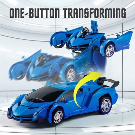 Mașină Transformer cu Telecomandă 2 în 1 – Se Transformă în Robot, Lumini și Sunete [3]