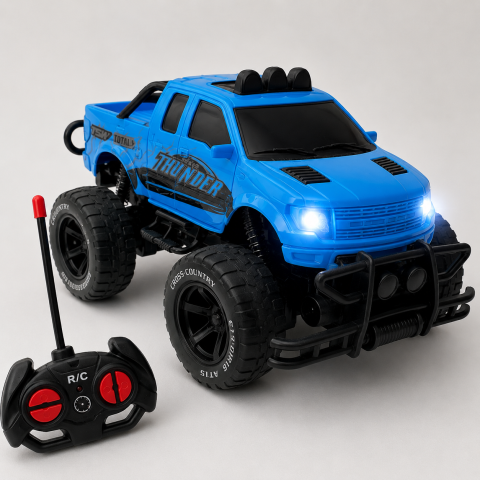 Masinute R/C - masinuta-rc-offroad-1-18-albastru-roti-mari-Bebelul