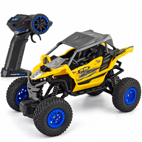 Masinute R/C - Masinuta Off-road cu Telecomanda 2.4 GHz, Scara 1:16, Galbena, 6 ani+