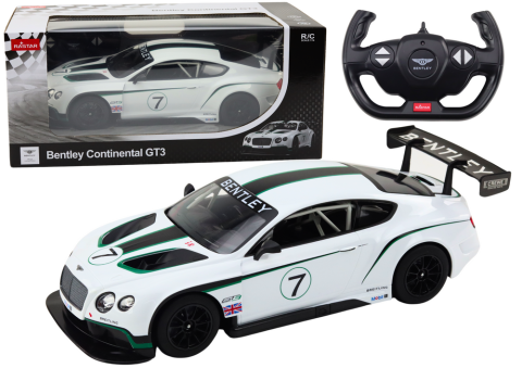 Jucarii cu telecomanda (RC) - Masinuta cu telecomanda Bentley Continental GT3 White 1:14, 6 ani+