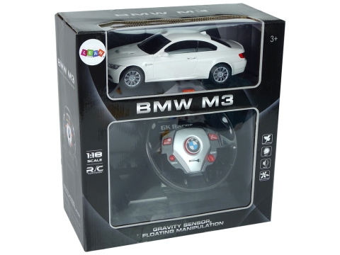 Masinuta cu telecomanda BMW M3 Alb cu Volan 1:18, 8 ani+ [4]