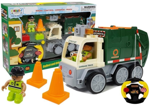 Jucarii cu telecomanda (RC) - Masinuta cu telecomanda Camion de gunoi din blocuri, 3 ani+