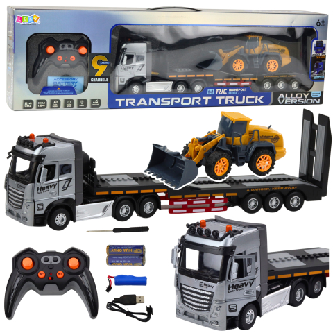 Jucarii cu telecomanda (RC) - Masinuta cu telecomanda Camion Platforma cu Excavator 1:24, 6 ani+