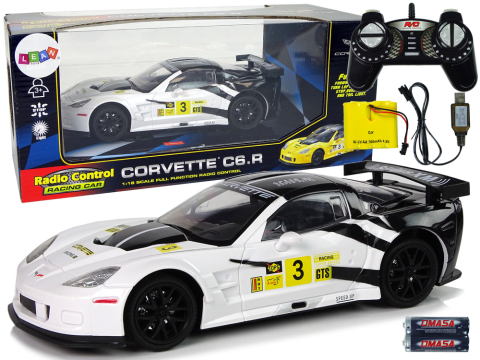 Jucarii cu telecomanda (RC) - Masinuta cu telecomanda Corvette C6.R White 1:18, 8 ani+