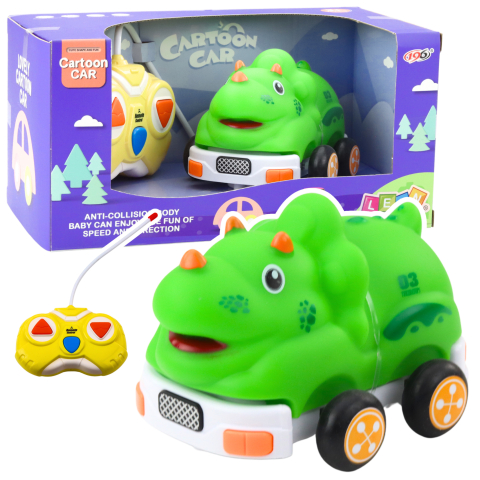 Jucarii cu telecomanda (RC) - Masinuta cu telecomanda Dinozaur Verde pentru copii mici, 3 ani+