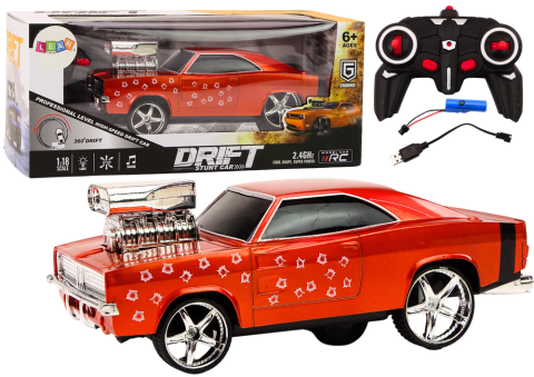 Jucarii cu telecomanda (RC) - Masinuta cu telecomanda Drift 360 cu lumini si sunete 1:18, 6 ani+
