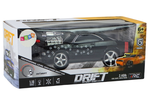 Masinuta cu telecomanda Drift 360 Lights Sounds Black 1:18, 6 ani+ [3]