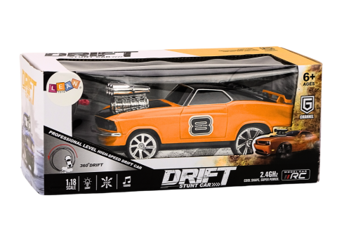 Masinuta cu telecomanda Drift 360 Lumini si Sunete Portocaliu 1:18, 6 ani+ [3]