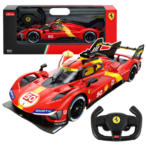 Jucarii cu telecomanda (RC) - Masinuta cu telecomanda Ferrari 499P Rosu Rastar 1:24, 6 ani+