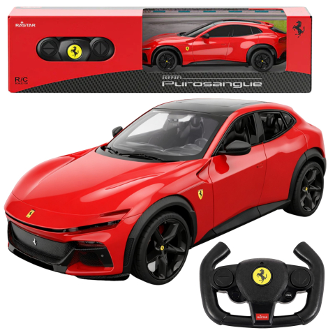 Jucarii cu telecomanda (RC) - Masinuta cu telecomanda Ferrari Purosangue Rosu Rastar 1:24, 6 ani+