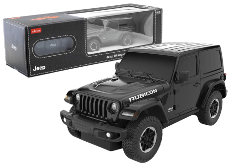 Jucarii cu telecomanda (RC) - Masinuta cu telecomanda Jeep Wrangler JL Rubicon Rastar Black 1:24, 6 ani+