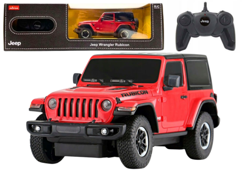 Jucarii cu telecomanda (RC) - Masinuta cu telecomanda Jeep Wrangler JL Rubicon Rastar Rosu 1:24, 6 ani+