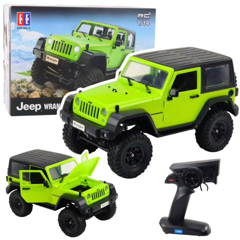Jucarii cu telecomanda (RC) - Masinuta cu telecomanda Jeep Wrangler Rock Crawler Verde 1:14, 6 ani+
