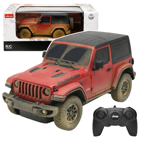 Jucarii cu telecomanda (RC) - Masinuta cu telecomanda Jeep Wrangler Rubicon Muddy Rastar 1:24, 6 ani+