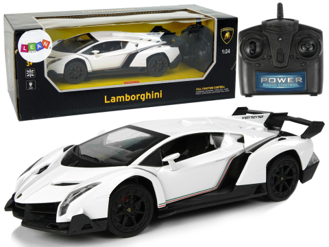 Jucarii cu telecomanda (RC) - Masinuta cu telecomanda Lamborghini Veneno White 1:24, 3 ani+