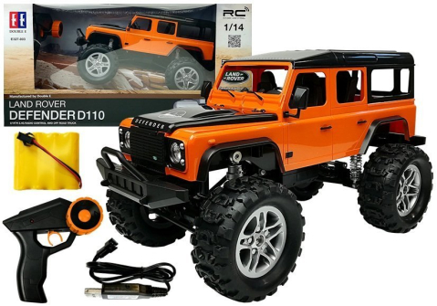 Jucarii cu telecomanda (RC) - Masinuta cu telecomanda Land Rover Defender R/C Portocaliu 1:14, 6 ani+