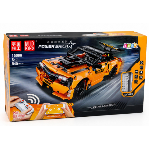 Masinuta cu telecomanda Masina Sport Portocalie din piese tip lego 545 piese, 8 ani+ [5]