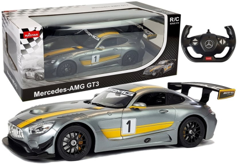 Jucarii cu telecomanda (RC) - Masinuta cu telecomanda Mercedes AMG GT3 Rastar 1:14 Gri, 6 ani+