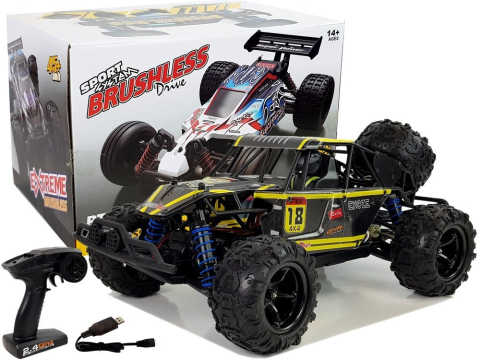 Jucarii cu telecomanda (RC) - Masinuta cu telecomanda Off-road Buggy Galben ENOZE 9303E 1:18, 14 ani+