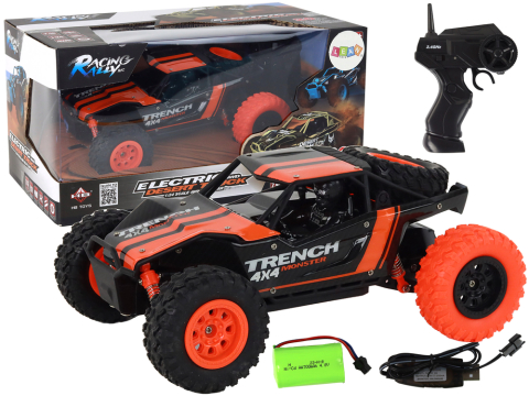 Jucarii cu telecomanda (RC) - Masinuta cu telecomanda Off-Road Orange 4x4 20km/h 1:24, 6 ani+