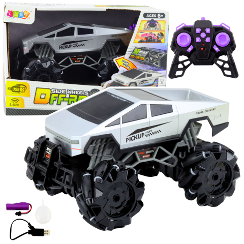Jucarii cu telecomanda (RC) - Masinuta cu telecomanda Pick-up Truck Silver Smoke Effect 1:16, 6 ani+