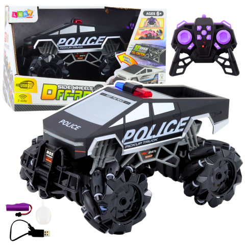Jucarii cu telecomanda (RC) - Masinuta cu telecomanda Politie Off-road cu fum si lumini 1:16, 3 ani+