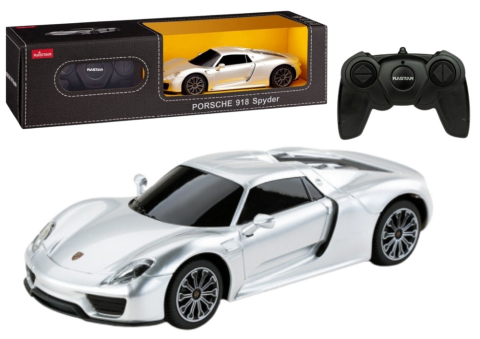 Jucarii cu telecomanda (RC) - Masinuta cu telecomanda Porsche 918 Spyder Silver 1:24, 6 ani+