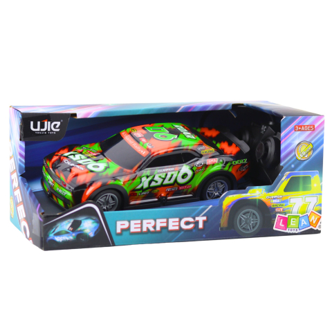 Masinuta cu telecomanda Racing Car cu lumini Orange and Green, 3 ani+ [3]