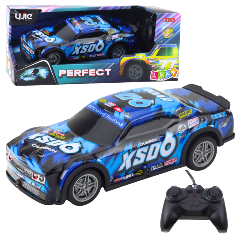 Jucarii cu telecomanda (RC) - Masinuta cu telecomanda RC Racing Car luminoasa Albastru Negru, 3 ani+