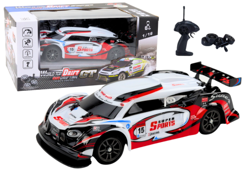 Jucarii cu telecomanda (RC) - Masinuta cu telecomanda RC Rally Drift 1:16 Alb si Rosu, 6 ani+