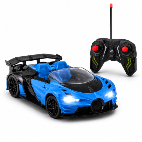 Masinute R/C - masinuta-rc-sport-1-18-albastru-lumini-roti-cauciuc-Bebelul