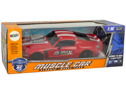 Masinuta cu telecomanda Sport R/C 1:16 Rosu cu Dungi Albe, 6 ani+ [7]