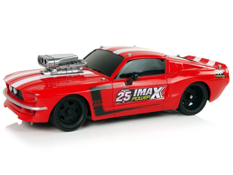 Masinuta cu telecomanda Sport R/C 1:16 Rosu cu Dungi Albe, 6 ani+ [1]