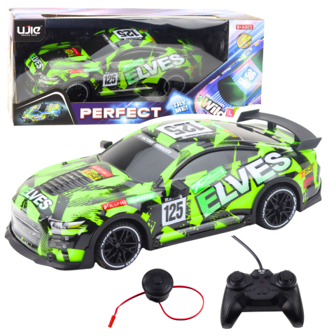 Jucarii cu telecomanda (RC) - Masinuta cu telecomanda Sport Racing cu lumini Verde, 8 ani+