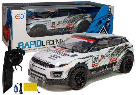 Jucarii cu telecomanda (RC) - Masinuta cu telecomanda Sport Rally Car Alb-Negru 1:10, 14 ani+