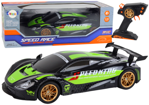 Jucarii cu telecomanda (RC) - Masinuta cu telecomanda Sports Car 1:10 Verde si Negru, 6 ani+