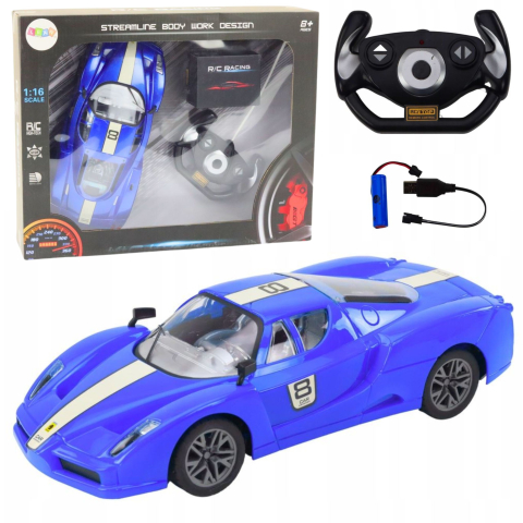 Jucarii cu telecomanda (RC) - Masinuta cu telecomanda Sports Car Albastru 1:16, 8 ani+