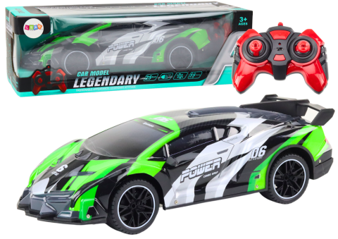 Jucarii cu telecomanda (RC) - Masinuta cu telecomanda Sports Car RC 1:10 25km/h Verde, 3 ani+