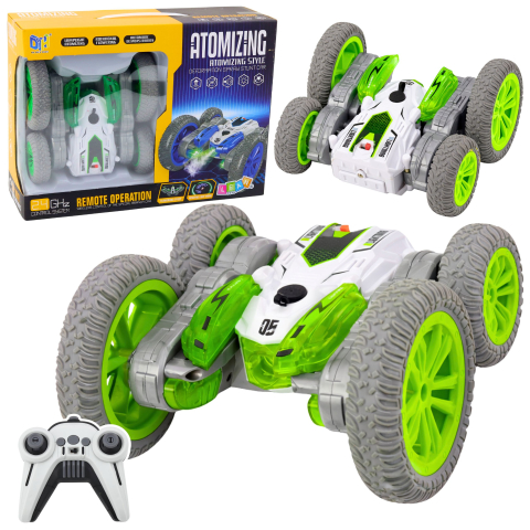 Jucarii cu telecomanda (RC) - Masinuta cu telecomanda Stunt Car cu aburi si drift 360 Verde, 3 ani+